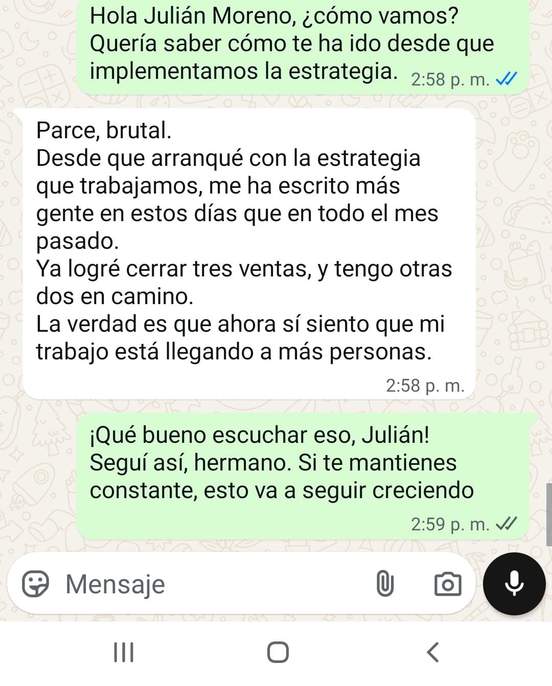 Testimonio WhatsApp 5