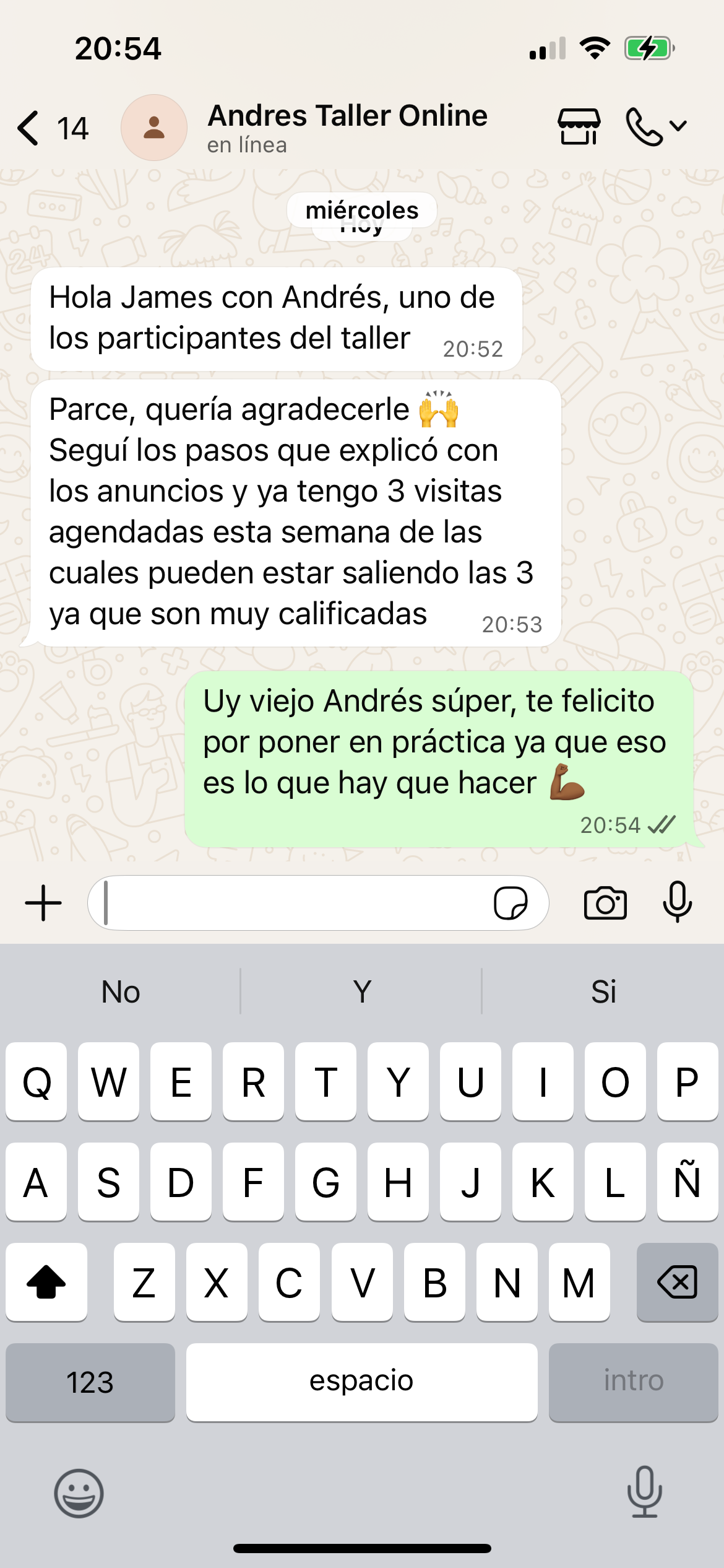 Testimonio WhatsApp 1